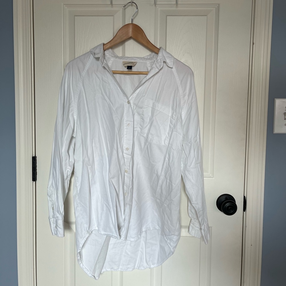 Women’s Universal Thread Oversized White Linen Shirt